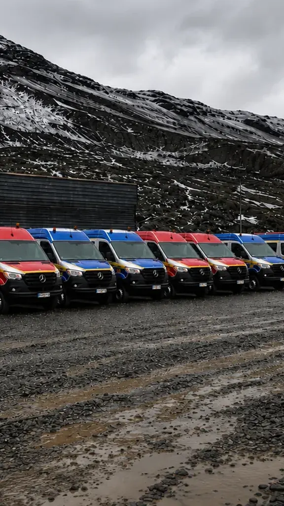 Bus Optimus de Rentagro operando en la nieve